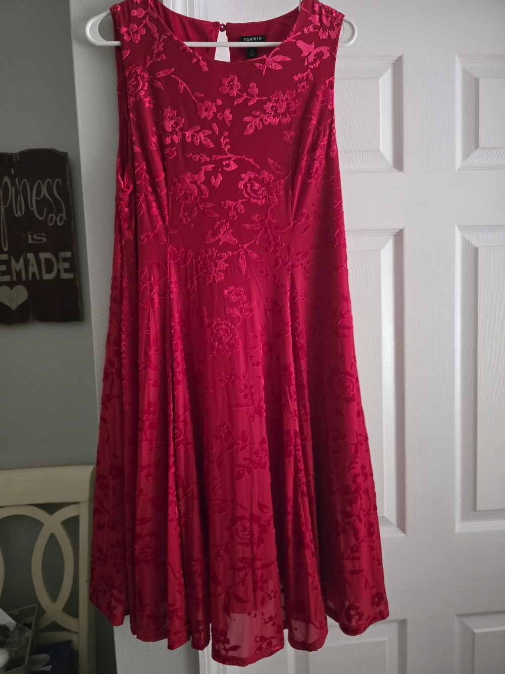 torrid Floral Burnout Fit & Flare Dress - Red